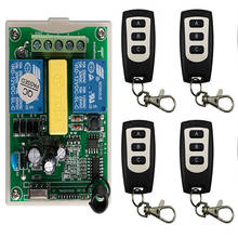 Ac 220 v 2 ch rf sem fio interruptor de controle remoto receptor + transmissor do motor tubular porta da garagem tela projeção persianas janela