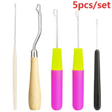 2020 New Arrival 5pcs/Set Plastic And Wood Crochet Hook Hair Weave Crochet Needles Dreading Latch Hooks Dreadlock Craft Tool 2024 - buy cheap