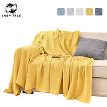 Manta de algodón para sofá, cobertor de 3 asientos para sala de estar, colcha de Color sólido 2024 - compra barato