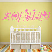 Calcomanía personalizada con nombre para niña, pegatina de pared de vinilo para decoración de habitación de niños, D99 2024 - compra barato