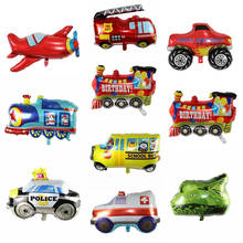 10pcs Tank Ambulance Fire Engine Truck Jumbo Train Car Foil Balloon Happy Birthday Party Decoration Kids Toys Car Ballon 2024 - buy cheap