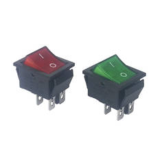 2pcs 5pcs KCD4 31 * 25mm DPST 4PIN 16A / 250V red/green Snap-in ON / OFF Position Snap Boat rocker switch four copper feet 2024 - buy cheap