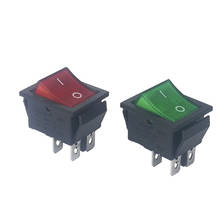 Kcd4 31*25mm interruptor rocker 4pin 16a/250v, 5 peças, vermelho/verde, snap-in posição/desliga, barco de pressão interruptor de quatro pés de cobre 2024 - compre barato