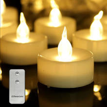 Pack of 12 Remote Control Candles Warm White Flicker LED Tea Light Battery Powered Night Lamp Tealight For Easter Xmas Wedding 2024 - buy cheap