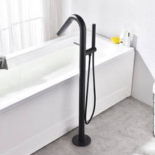 Bathtub Floor Standing Faucet Tap Solid Brass Bathroom Bathtub Mixer Faucet Shower Shiny Gold Chrome Matte Black Bathtub Faucet 2024 - buy cheap