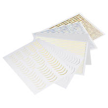 4 PCS 8cm 3D Nail Sticker Foil White Gold Silver Curve Stripe Lines Adhesive Striping Tape Art Decoration Decals Accessoires 2024 - buy cheap