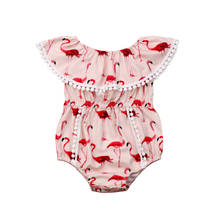 Pelele de flamenco para bebés y niñas, ropa sin mangas, traje de sol, 0 a 24 meses 2024 - compra barato
