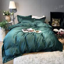 4 peças sólido cor verde lençóis de cama rainha tamanho luxo 100s algodão egípcio duvet cover conjunto roupas rei 2024 - compre barato