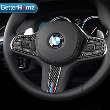 Botones de volante de fibra de carbono para coche, pegatinas y calcomanías de modificación para BMW serie 5, G30, X3, G01 2024 - compra barato