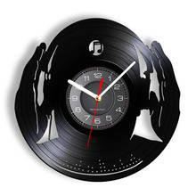 Reloj de pared con grabación de Gramófono de vinilo para Dj, diseño moderno para decoración del hogar, regalo inspirado en música Retro Vintage 2024 - compra barato