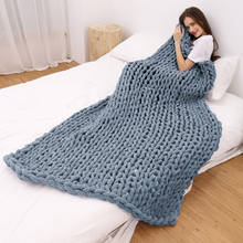 Knitted Sofa Yarn Blanket Throw Photography Mat Manual Cover Decorative Mattress Weaving Chenille Area Rug Chair Chunky Decor 2024 - buy cheap