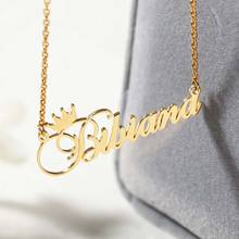 Personalized Crown Name Necklaces Pendants Stainless Steel Custom Nameplate Choker Jewelry Gifts For Women Bijoux Accessories 2024 - buy cheap
