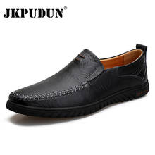 Men Casual Shoes Brand 2020 Genuine Leather Mens Loafers Moccasins Comfy Breathable Slip on Driving Shoes Black Plus Size 37-47 2024 - buy cheap