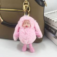Помпон rabbiteCute модные детские плюшевые куклы брелок мягкие чучела брелоки с игрушками мини плюшевые животные брелок для маленьких девочек и женщин 2024 - купить недорого
