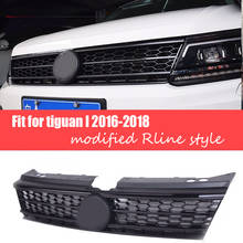 Grade dianteira do carro de corrida para volkswagen tiguan l 2017 2018 em torno guarnição corrida grills guarnição estilo do carro 2024 - compre barato