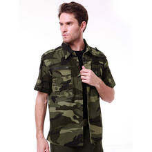 Camiseta táctica de camuflaje militar para hombre, camisa de manga corta de algodón de alta calidad, transpirable, de combate, de entrenamiento, S-3XL 2024 - compra barato