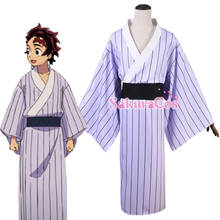 Anime Demon Slayer / Kimetsu no Yaiba Kamado Tanjirou Bathrobe Kimono Cosplay Costume Unisex Halloween FreeShipping 2019 New. 2024 - buy cheap