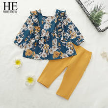 HE Hello Enjoy Toddler Baby Autumn Clothing Sets New Fashion Newborn Girls Floral Top + Pants Children Casual Clothes 2-6y 2024 - buy cheap