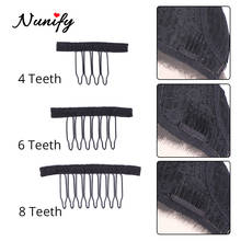Nunify-Clips negros para extensiones de cabello, accesorios para pelucas de acero inoxidable, gorro para peluca, peines para extensiones con encaje para gorro de peluca 2024 - compra barato