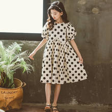 Elegant Girls Party Cotton Dress 10 to 12 years Summer Dot Print White Wedding Birthday Dress 2024 - buy cheap