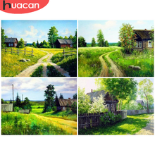 HUACAN Diamond Painting Countryside Landscape Cross Stitch Diamond Embroidery House Mosaic Road Home Decoration 2024 - buy cheap