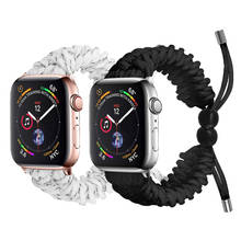 Плетеный нейлоновый ремешок для Apple Watch 3, 38 мм, 42 мм, тонкий парашютный шнур для iwatch series 5, 4, Apple Watch, ремешок 6, 44 мм, 40 мм 2024 - купить недорого