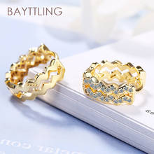 BAYTTLING Hot Sale 12MM Silver Color Gold/Silver Double Wave Zircon Hoop Earrings For Women Fashion Wedding Jewelry Gifts 2024 - buy cheap