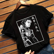 Camiseta de manga curta estampada para homens e mulheres, estampa de anime attack on titan, harajuku ren yeager, manga curta 2024 - compre barato