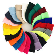 Solid Knitted Hats for Women Winter Soft Warm Knitted Cap Men Women Skullcap Hats Gorro Ski Caps Fashion Beanies for Women 2021 2024 - buy cheap