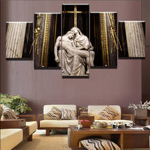 Modular Pictures Canvas 5 Panel Cross Jesus Statue Painting Wall Art Posters Print Modern for Living Room Home Decor Framework 2024 - buy cheap