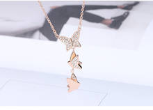 Collar de cristales de Swarovski para mujer, Gargantilla sencilla y sencilla, de mariposa de oro rosa, moda desenfadada, regalo para el verano, 2021 2024 - compra barato