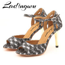 ladingwu Ladies Latin Dance Shoes Women Tango Sole Girls Salsa Ballroom Dancing Shoes 7.5cm-8.5 Metal heel Ballroom Dance shoes 2024 - buy cheap