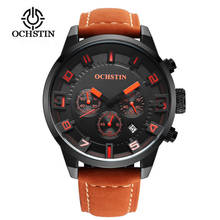 OCHSTIN Fashion Design Top Brand Men Watches Men's Leather Waterproof Casual Quartz Date Clock Male Watch Relogio Masculino 2020 2024 - buy cheap