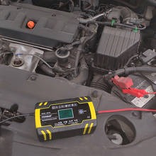 Carregador de bateria automotiva 12v 24v, carregador agm de reparo automático para motocicleta e caminhão, carregamento rápido e inteligente com tela lcd 2024 - compre barato