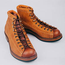 Зимняя обувь из натуральной кожи; Винтажные мужские ботинки в британском стиле; Мужские военные ботинки (прошитая подошва); X #20/10d50 2024 - купить недорого