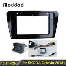 10.1 Polegada fáscia de rádio do carro para skoda octavia 2013-2018 quadro do painel estéreo gps dvd player instalar painel traço montagem kit facia 2024 - compre barato