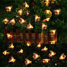 Solar Powered Honey Bee LED Solar String Lights Outdoor Fairy String Lights For Garden Patio Flower Trees Lawn Landscape Outdoor 2024 - buy cheap