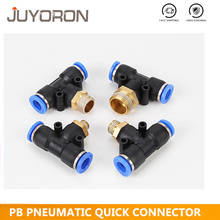 Conector pneumático pb 4-12mm, encaixe de tubo de ar 1/4 "3/8" 3/8 "bspt, rosca macho para mangueira de ar, casal 2024 - compre barato