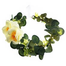 Blooming Camellia Flowers Wreath Crown Headband Women Wedding Hair Accessories Headdress Girl Floral Garland Floral Headwear 2024 - buy cheap