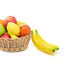 Simulação de plástico de frutas e melancia, maçã, laranja, pera, limão, pêssego, banana de uva, acessórios de decoração para casa, 1 peça 2024 - compre barato