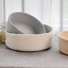 Round Small hand-woven Basket Bedside Tabletop Snacks Debris Basket Storage Basket Key Cosmetics Coffee Table Storage Basket 2024 - buy cheap