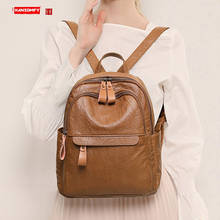 Mochila antirrobo de moda para mujer, mochila de viaje de gran capacidad de cuero suave Retro, versión coreana rebelde, bolso escolar para estudiante 2024 - compra barato