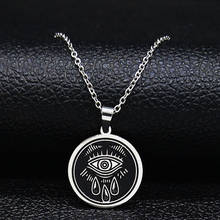 Eye Stainless Steel Witchcraft Necklace Women Black Enamel WITCH Necklaces Jewelry collar acero inoxidable mujer N1873S02 2024 - buy cheap