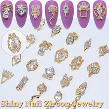 1pc novo charme liga brilhante zircão 3d unhas arte decorações de cristal luxo diamantes jóias 3d diy manicure design acessórios 2024 - compre barato