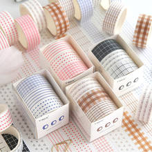 Yisuremia 3 Roll/Set Retro Grid Washi Masking Tape Scrapbook Diary Journal Decorative Adhesive Tape Sticker Kawaii Stationery 2024 - buy cheap