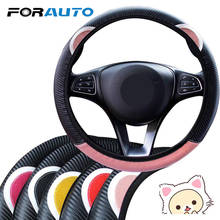 FORAUTO Cute Cartoon Cat Ear Car Steering-Wheel Handle Covers Steering Wheel Cover Car Accessories Universal Auto Decoration 2024 - buy cheap