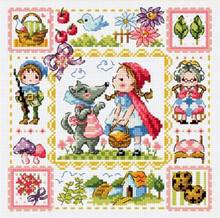 hh TOP Cross stitch kits  Counted Cross Stitch Kit Little Red Riding Hood Girl and Wolf Fairytale Fairy Tale Wonderland SO 2024 - buy cheap