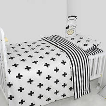 3Pcs Baby Bedding Set Baby Crib Bedding Set Cotton White Stripe Pattern Baby Cot Including Duvet Cover Pillowcase Sheet 2024 - buy cheap
