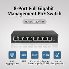 Коммутатор с 8 портами, управляемый полностью гигабитным POE, ieee802.3af/at, Поддержка Hikvision, IP, Camear, Poe, гигабитный коммутатор с 8 портами poe 2024 - купить недорого