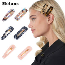 MOLANS Candy Acrylic Hairpin Marble Leopard Print Hair Clips 2022 Women Girls Hair Barrettes Acetate BB Clips Hair Accessories 2024 - buy cheap